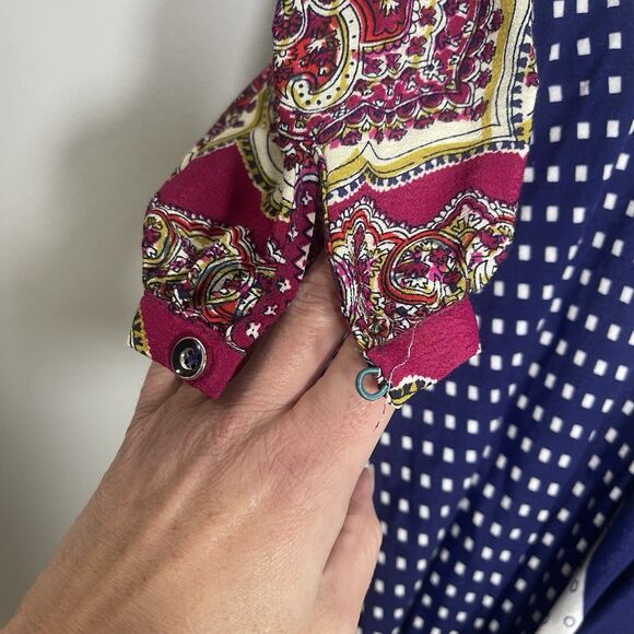 MOULINETTE SOEURS Istanbul Wrap Dress Size 2 Multicolor Festival Bohemian Anthro - Picture 4 of 11